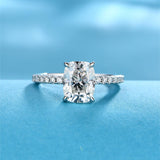 #R023 3CT Cushion Band Engagement Ring