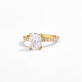 #R023 3CT Cushion Band Engagement Ring