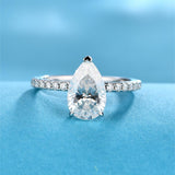 #R021 3CT Pear Cut Engagement Ring