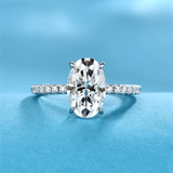 #R025 Oval Cut Shiny Moissanite Diamond Engagement Ring