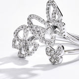 #R109 Elegancia Butterfly Opening Moissanite Diamond Ring