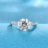 #R024 3CT Round Cut Brilliant Engagement Ring