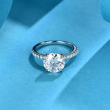 #R024 3CT Round Cut Brilliant Engagement Ring