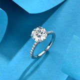 #R024 3CT Round Cut Brilliant Engagement Ring