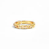 #R034 Studded Gold Chain Link Ring