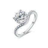 #R055 3CT Curve Designed Moissanite Ring