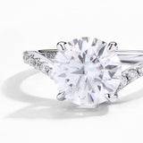 #R055 3CT Curve Designed Moissanite Ring