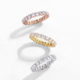 #R053 Pillar Setting Eternity Moissanite Band Ring