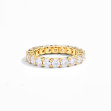 #R053 Pillar Setting Eternity Moissanite Band Ring