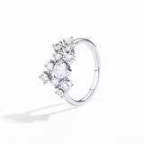 #R035 Shiny Eleven Stone Pillar Setting Diamond Ring