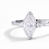 #R058 Unique Marquise Moissanite Wedding Ring