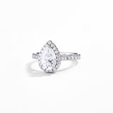 #R062 2.0 CT Pear Shape Halo Moissanite Wedding Ring