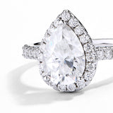 #R062 2.0 CT Pear Shape Halo Moissanite Wedding Ring