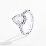 #R062 2.0 CT Pear Shape Halo Moissanite Wedding Ring