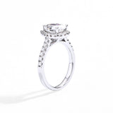 #R062 2.0 CT Pear Shape Halo Moissanite Wedding Ring