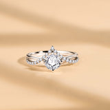 0.8CT Round Crisscross Engagement Ring