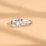 0.8CT Round Crisscross Engagement Ring