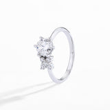 7 Stones Cluster Moissanite Diamond Engagement Ring