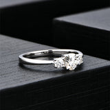 #R073 Three Stone Rose Diamond Engagement Ring