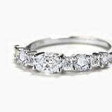 Mixed Stone Shape Moissanite Wedding Ring