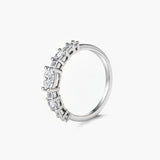 Mixed Stone Shape Moissanite Wedding Ring