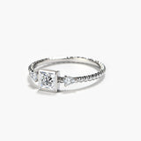 Square Arrows Shape Wedding Anniversary Ring