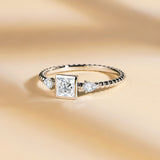 Square Arrows Shape Wedding Anniversary Ring