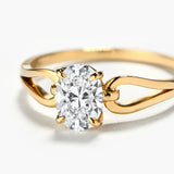 1.0 CT Oval With Twisted Band Engagement Ring