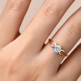 1.0 CT Oval With Twisted Band Engagement Ring