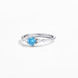 #R092 Blue Blossom Wealth Moissanite Ring