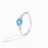 #R092 Blue Blossom Wealth Moissanite Ring