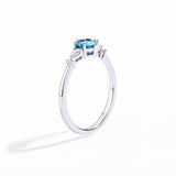 #R092 Blue Blossom Wealth Moissanite Ring