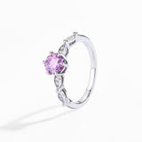 #R089 1.0 CT Pink Round Cut Moissanite Wedding Ring