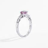 #R089 1.0 CT Pink Round Cut Moissanite Wedding Ring