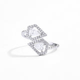 #R098 Heart Shaped Adjustable Cut Diamond Ring