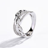 #R116 Brilliant Pave Setting Bypass Diamond Ring