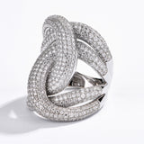 Knot Design Crisscross Channel Diamond Ring