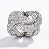 Knot Design Crisscross Channel Diamond Ring