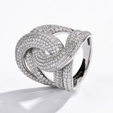 Knot Design Crisscross Channel Diamond Ring