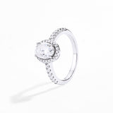 #R100 Oval Cut 1.50CT Halo Diamond Engagement Rings