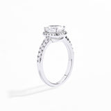 #R100 Oval Cut 1.50CT Halo Diamond Engagement Rings