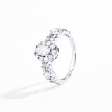 #R099 Oval Halo Twist Shank Diamond Engagement Ring