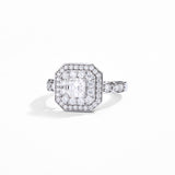 #R101 Classical Halo Radiant Diamond Ring