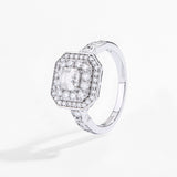 #R101 Classical Halo Radiant Diamond Ring