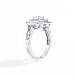 #R101 Classical Halo Radiant Diamond Ring