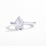 #R148 2.0 CT Three-Prong Pear Cut Moissanite Diamond Ring