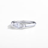 R135 1.0 CT Marquise Shape Knife Edge Band Moissanite Diamond Ring