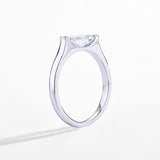 R135 1.0 CT Marquise Shape Knife Edge Band Moissanite Diamond Ring