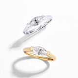 R135 1.0 CT Marquise Shape Knife Edge Band Moissanite Diamond Ring