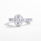 2CT Oval Bezel Set Engagement Ring